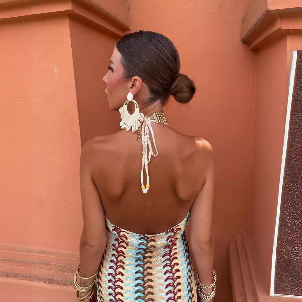 SELENA – Long halterneck dress