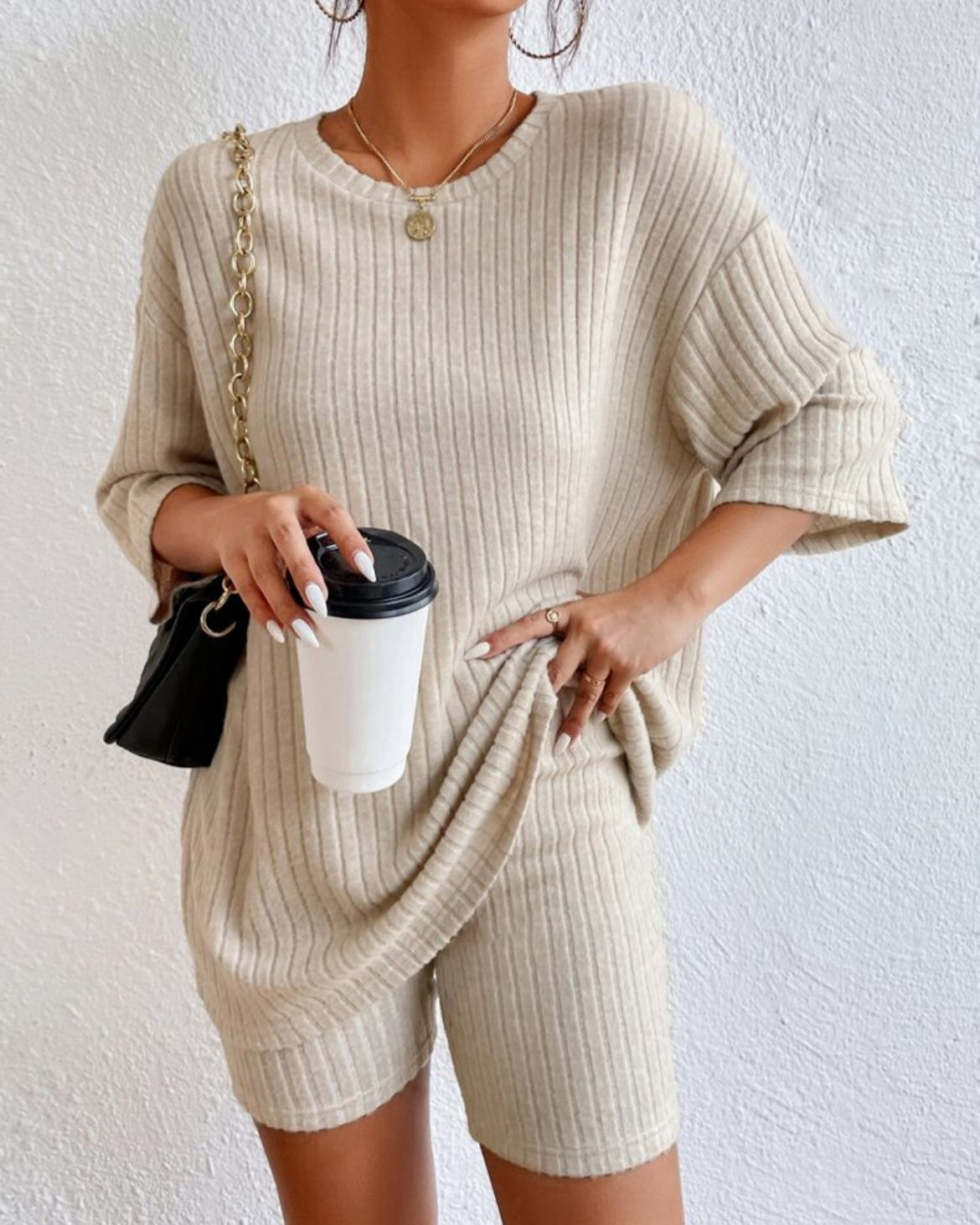 AMÉLIE – Knitted 2-Piece Set with Shorts | Style & Comfort for Spring & Summer