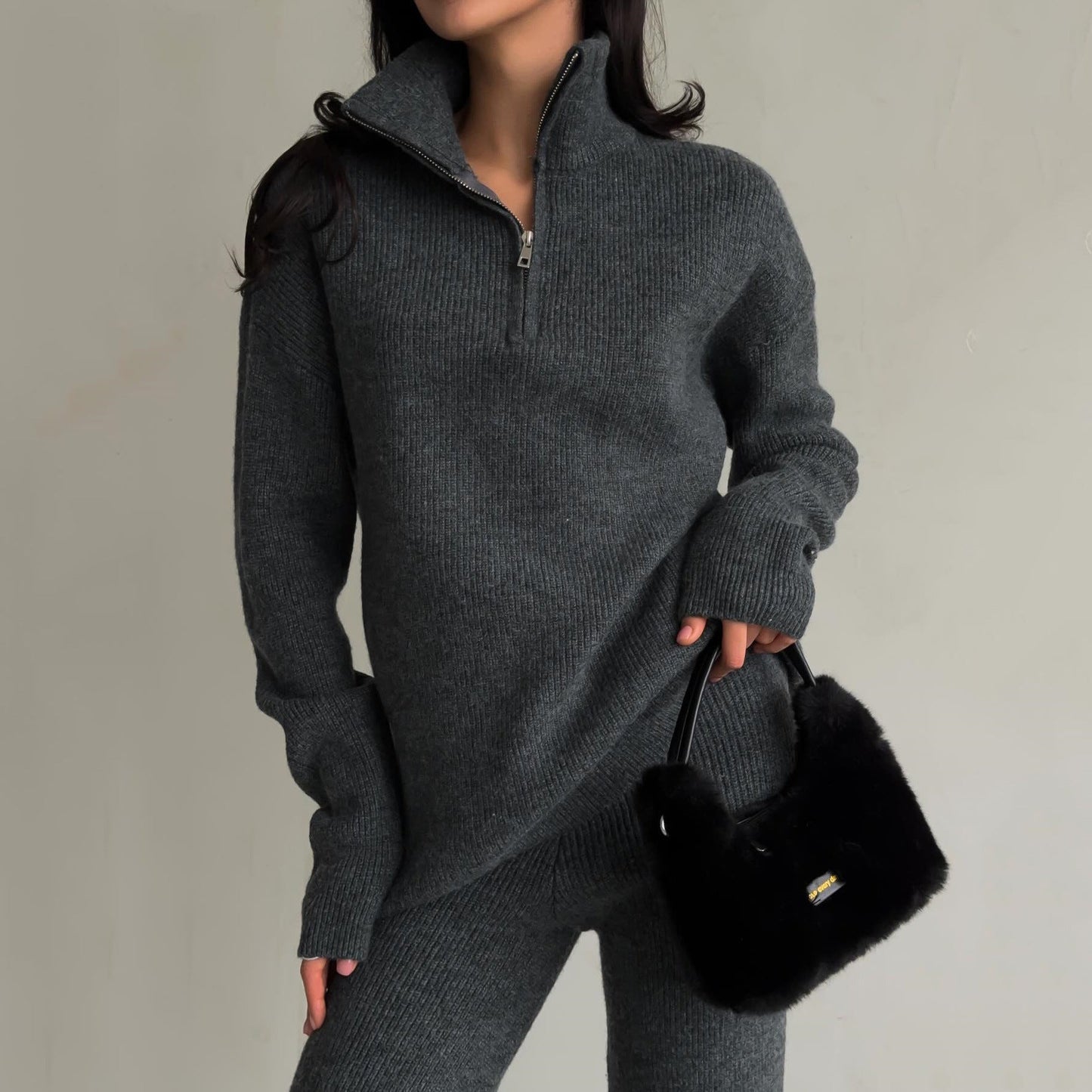 TOVE - KNITTED HALF ZIP - 2-PIECE SET