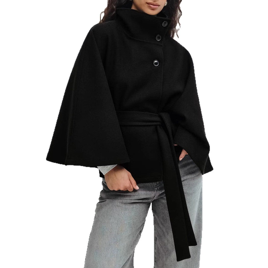 ALISON – Belted Batwing coat
