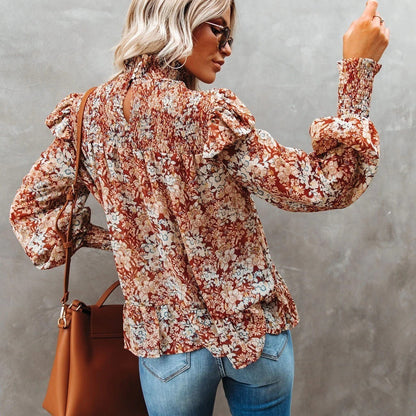 BIANCA – Floral Blouse | Elegant and Light Blouse with Stand Collar