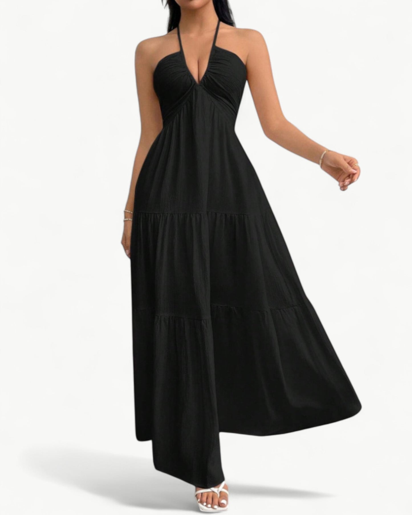 LIORA – Flowing halter maxi dress