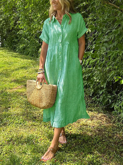 MÉLINA – Striped Shirt Dress